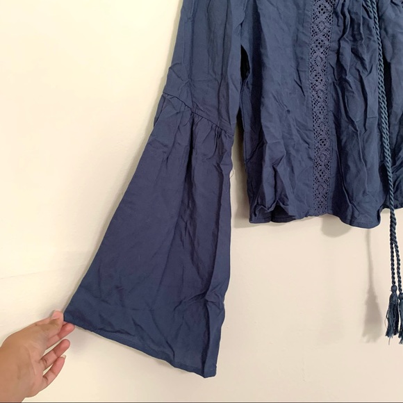 Kendall & Kylie blue cropped boho top - Picture 4 of 6